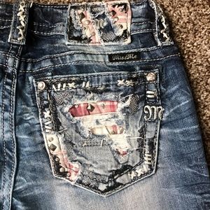 MISS ME JEANS CUTE STICHED POCKETS SZ 26X31